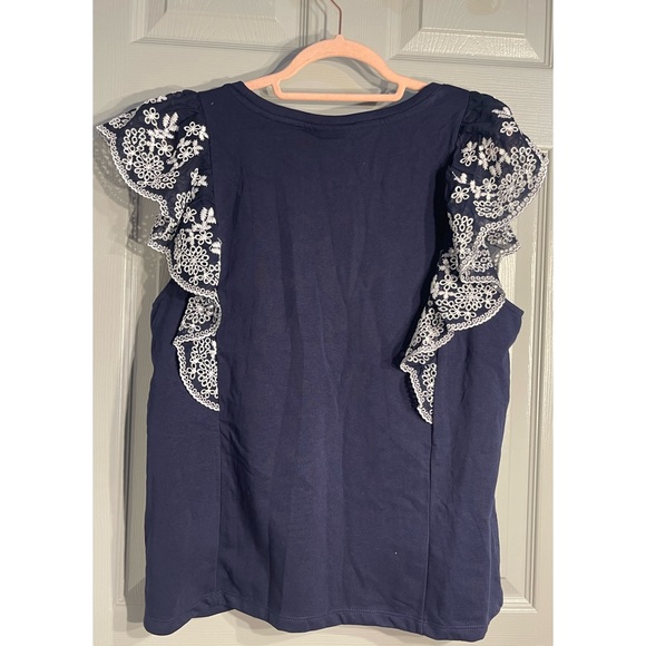 Anthropologie Maeve Ruffled Eyelet Top NWT Size XL - Picture 7 of 12